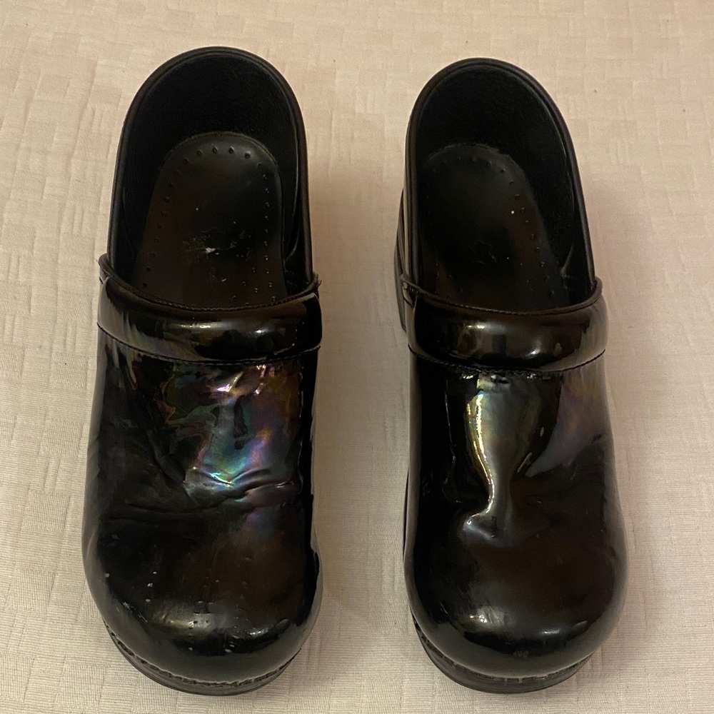 DANSKO Shiny Black Clogs - Picture 1 of 11